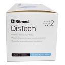 AMD Ritmed® Distech™ Masques de style à plis avec attaches auriculaires (50) Bleu (Niveau 2)