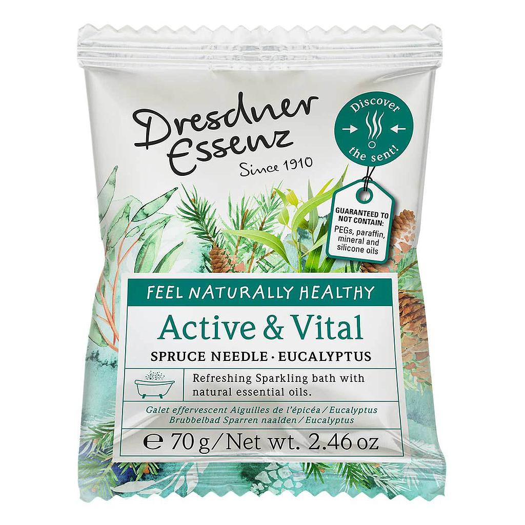 DRESDNER ESSENZ® Pastille effervescente - Active & Vital (Épicéa & Eucalyptus) - 70g