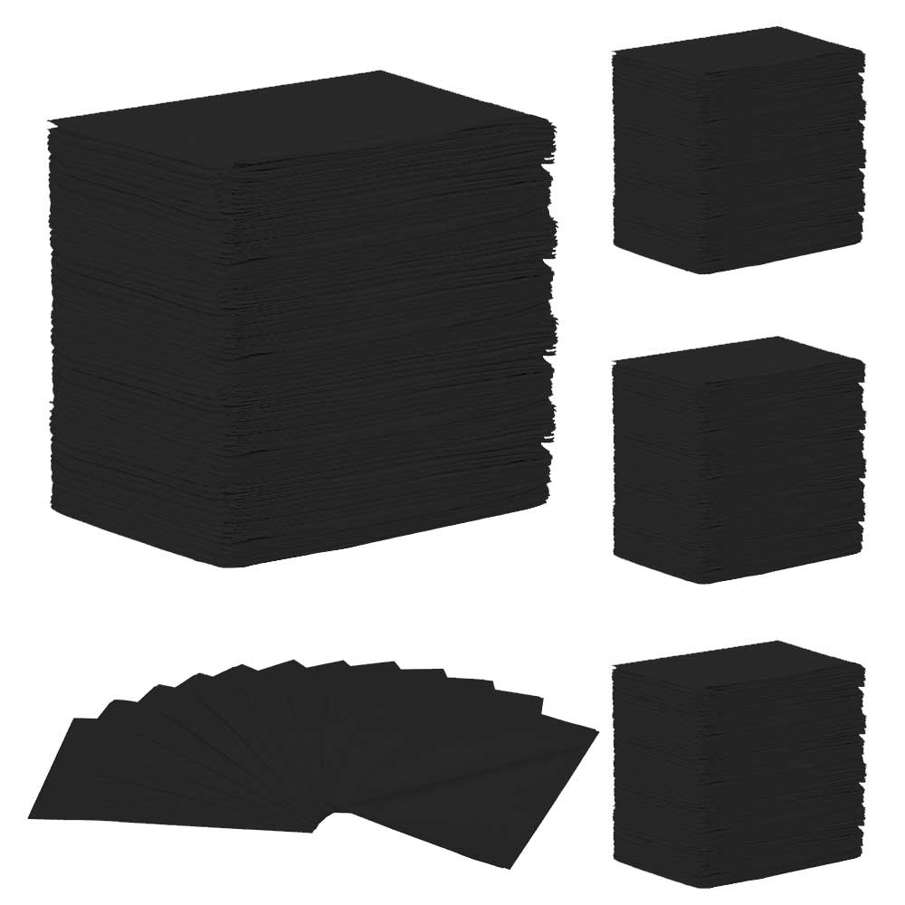 MEDICOM® SafeBasics™ Dry-Back® Bavettes (3 plis) 2 plis de papier & 1 pli de polyéthylène (500) Noir