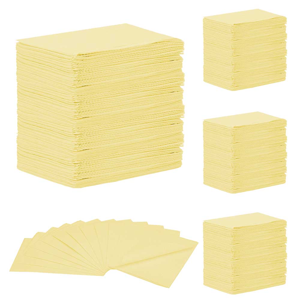 MEDICOM® SafeBasics™ Dry-Back® Bibs (3-ply) 2 ply of tissue &amp; 1 ply poly (500) Yellow