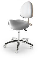 NAMROL® CORSA-L Adjustable 'saddle' stool with back rest