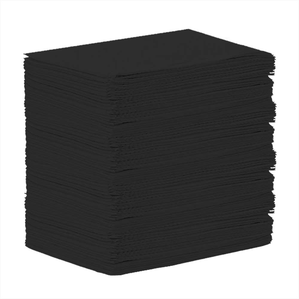 MEDICOM® SafeBasics™ Dry-Back® Bavettes (3 plis) 2 plis de papier & 1 pli de polyéthylène (125) Noir