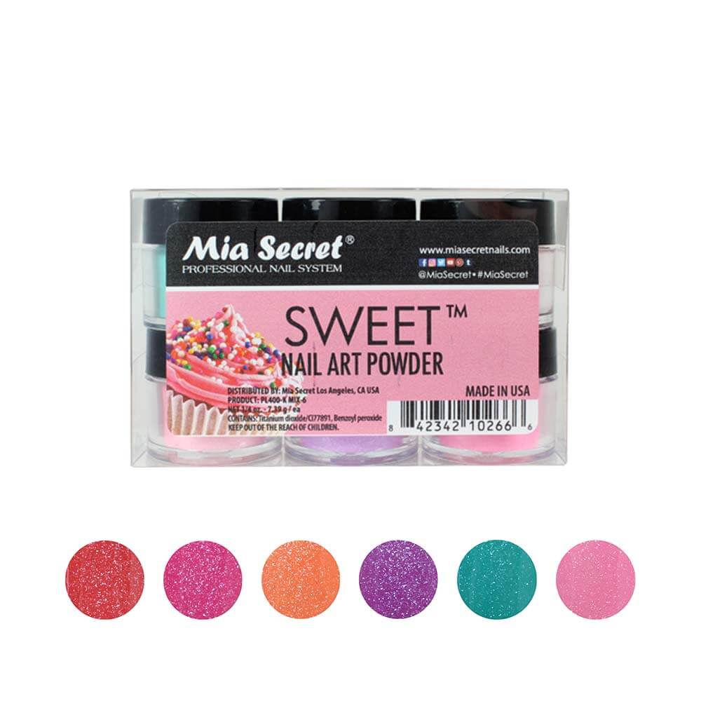 MIA SECRET® Sweet Nail Art Powder Collection (6 x 1/4oz) 