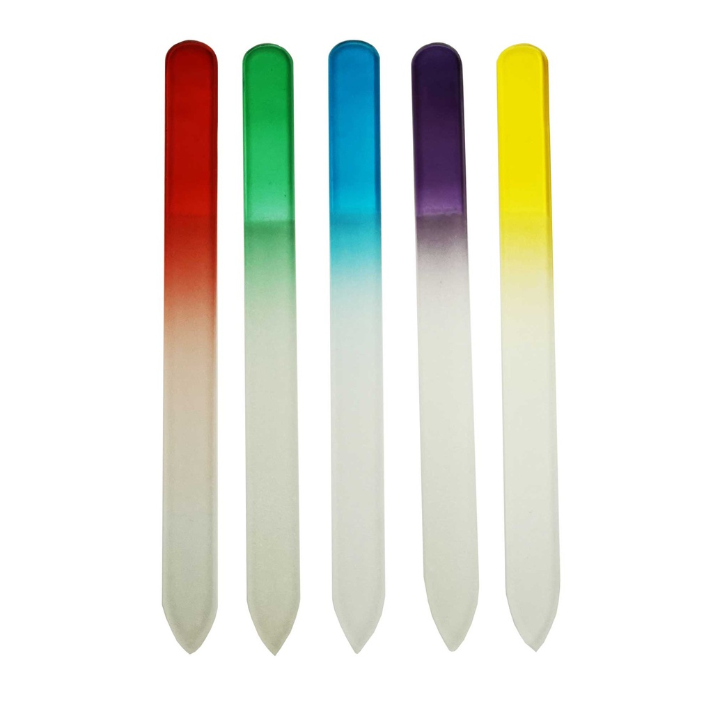 PODOCURE® Limes à ongles en verre (5 unités) 5½'' - Couleurs variées