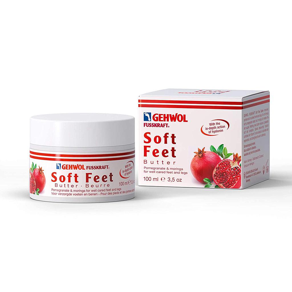 GEHWOL® FUSSKRAFT® Soft Feet Beurre pour pieds et jambes Pomme grenade & Moringa 100 ml