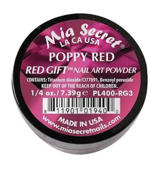 MIA SECRET® Red Gift Nail Powder - Poppy Red 1/4 oz