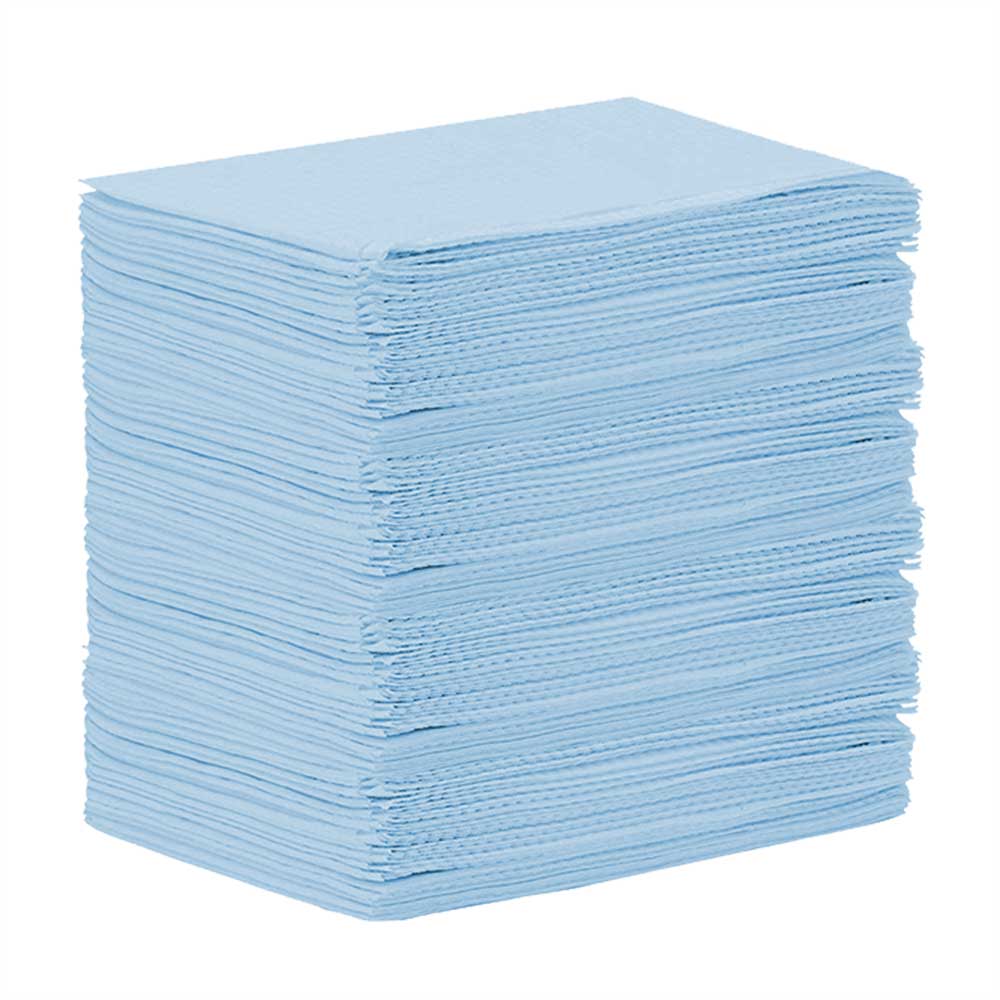 MEDICOM® SafeBasics™ Dry-Back®Bavettes (3 plis) 2 plis de papier & 1 pli de polyéthylène (125) Bleu