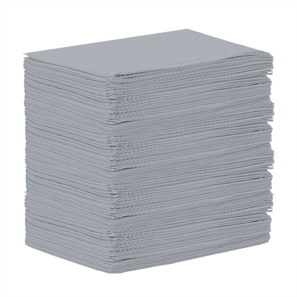 MEDICOM® SafeBasics™ Dry-Back® Bavettes (3 plis) 2 plis de papier & 1 pli de polyéthylène (125) Gris