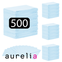 [52001] AURELIA - Bavettes (3 plis) 2 plis de papier & 1 pli de polyéthylène (500) BLEU