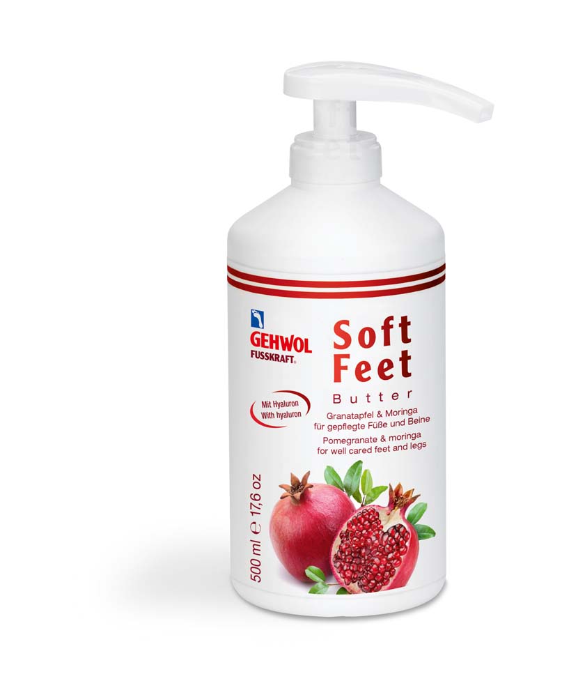 GEHWOL® FUSSKRAFT® Soft Feet - Beurre pour pieds et jambes - Pomegranate & Moringa 500 ml