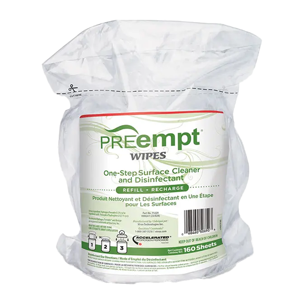 PREempt® Lingettes - Sac de Recharge  (160) 6"x6,8"  (Accel TB)