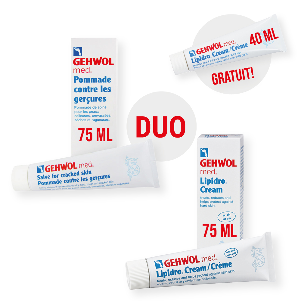 PROMO - GEHWOL® med® DUO - With the purchase of Lipidro Cream & Salve for Cracked Skin 75ml - Get Lipidro Cream 40ml for free