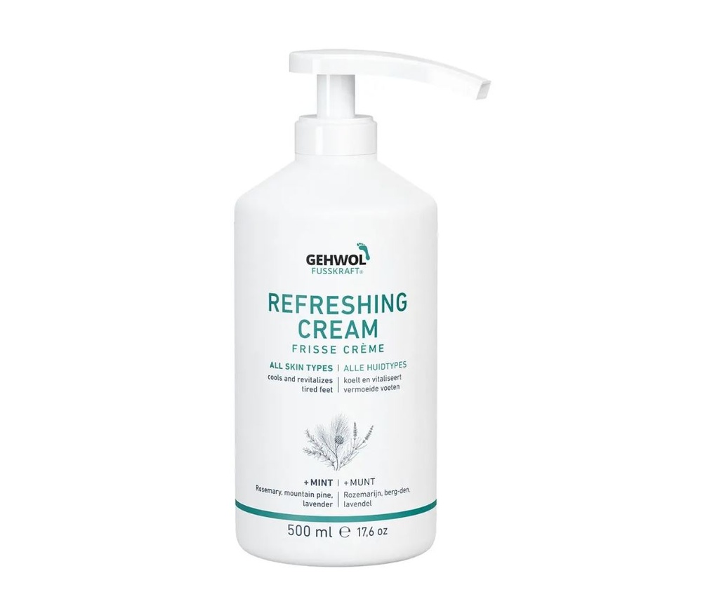 GEHWOL® FUSSKRAFT® Crème Rafraîchissante - Menthe (avec pompe) 500 ml 