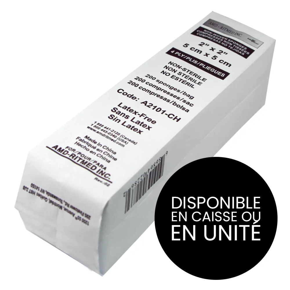 AMD Ritmed ® All Purpose Nonwoven Compresses - 4 Ply - 2 "x 2" (200) White