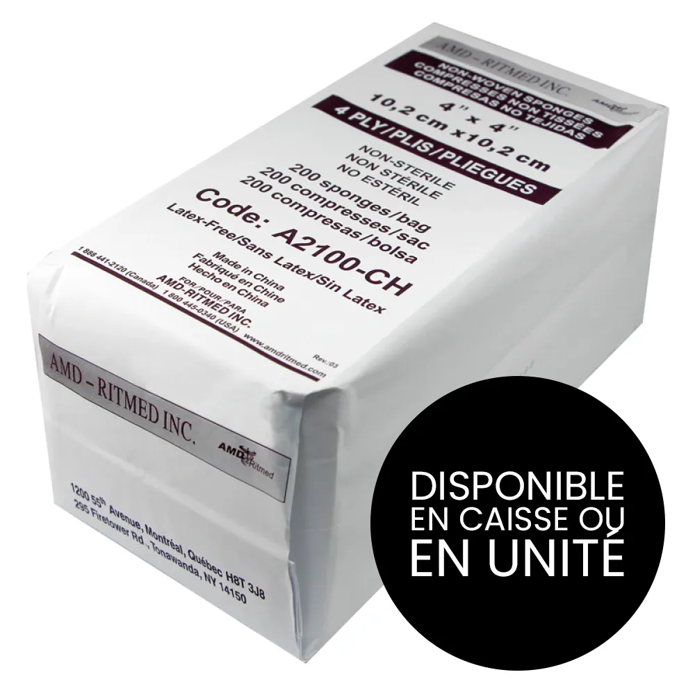 [A2100-CH-1]  AMD Ritmed® All Purpose Nonwoven Compresses - 4 Ply - 4 "x 4" (200) White (1)