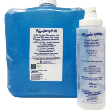 [NTPA5003X-1] WAVELENGTH® Gel pour Ultrasons tout usage Bleu (5 L + Bouteille vide de 250 ml) (1)
