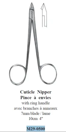  ALMEDIC® Cuticle nipper with finger rings, 10 cm (4") blade