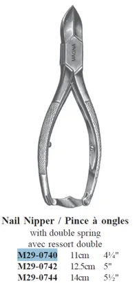ALMEDIC®Pince à ongles avec ressort double, 12.5cm 5"