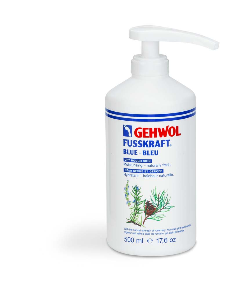 GEHWOL® FUSSKRAFT® Bleu - Peau sèche et gercée (avec pompe) 500 ml