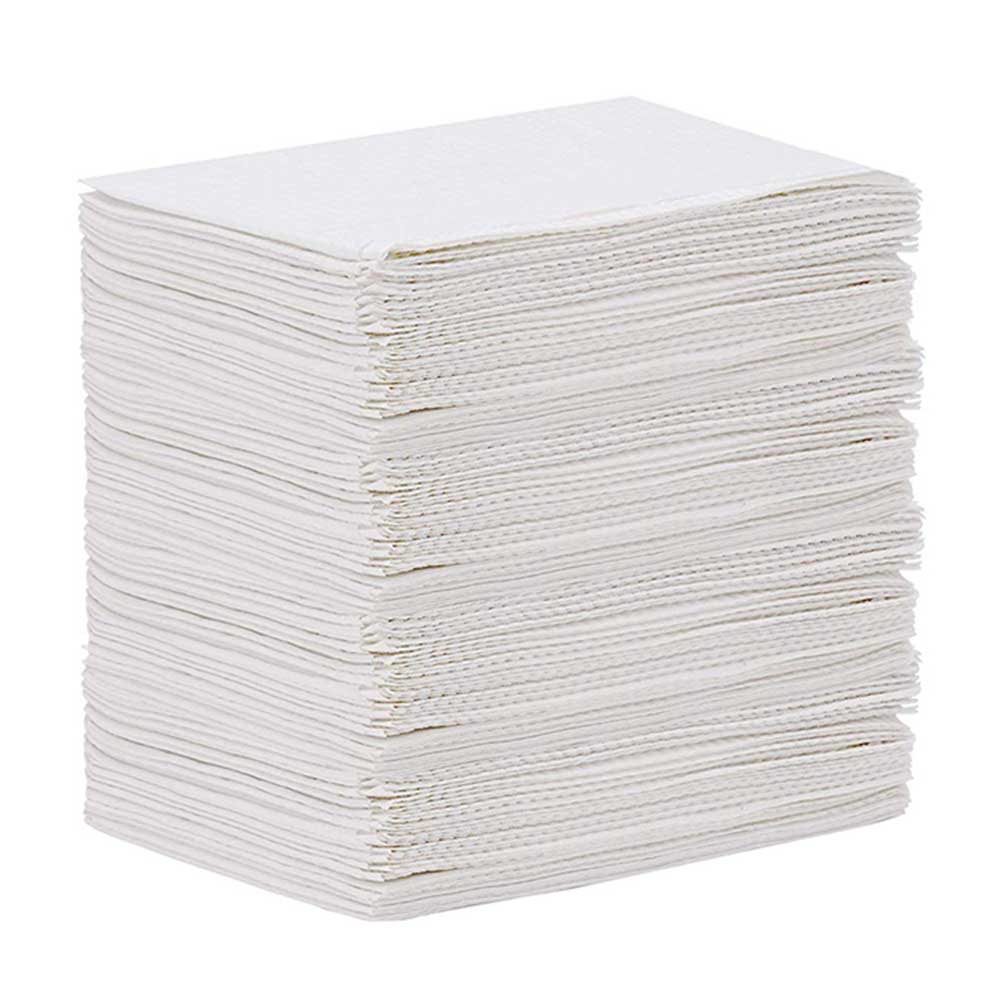 MEDICOM® SafeBasics™ Dry-Back® Bavettes (3 plis) 2 plis de papier & 1 pli de polyéthylène (125) Blanc