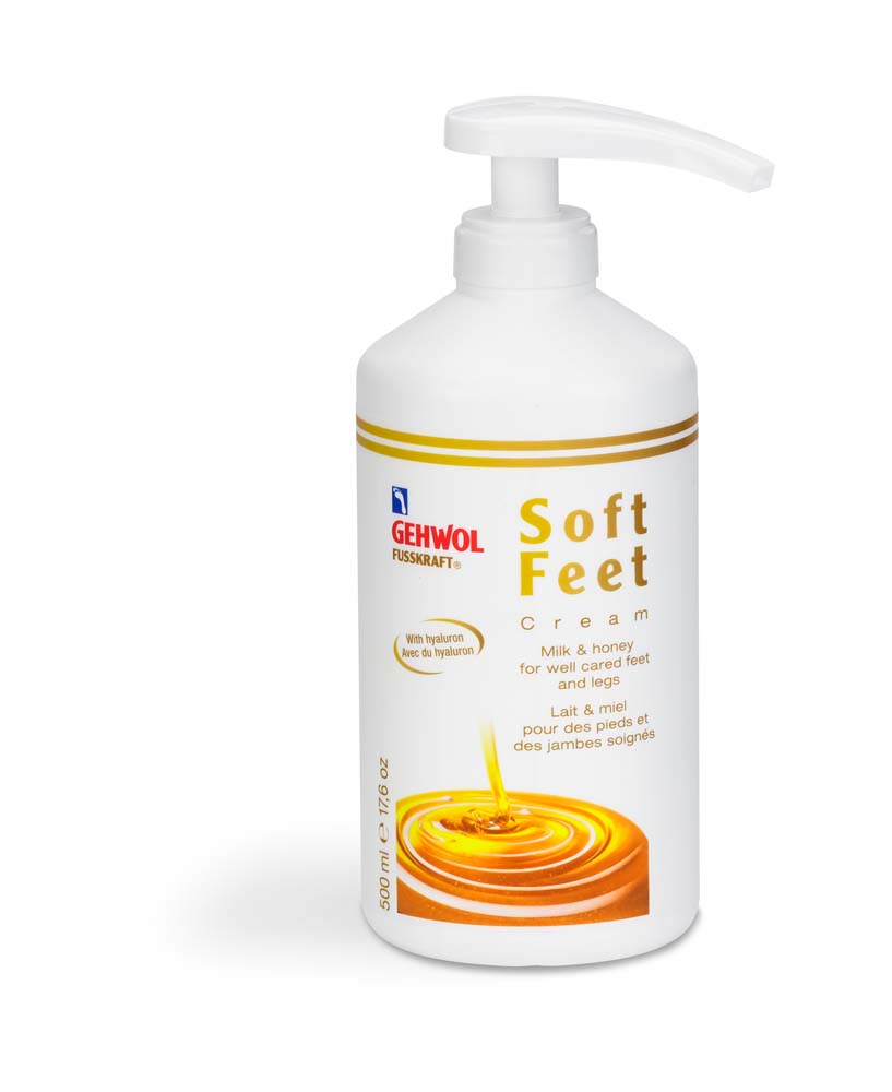 GEHWOL® FUSSKRAFT® Crème Soft Feet Crème Lait & miel (avec pompe) 500 ml