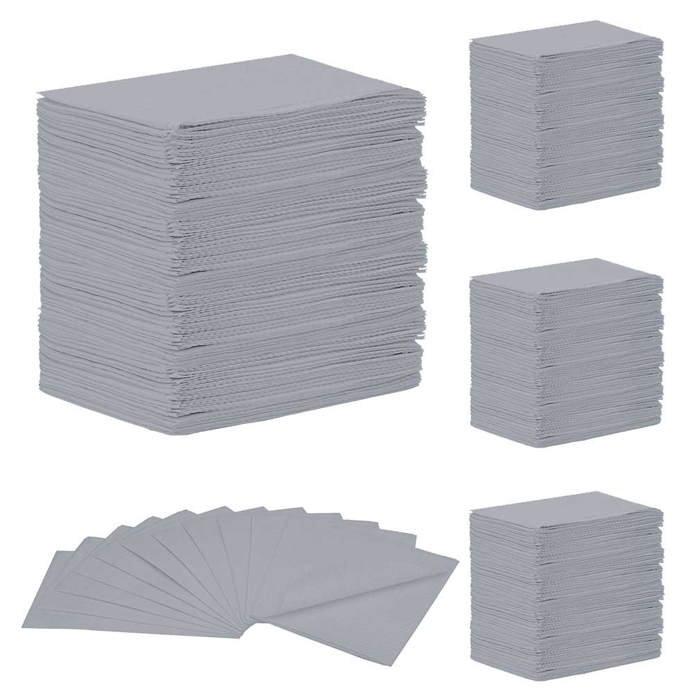 MEDICOM® SafeBasics™ Dry-Back® Bibs (3-ply) 2 ply of tissue &amp; 1 ply poly (500) Grey