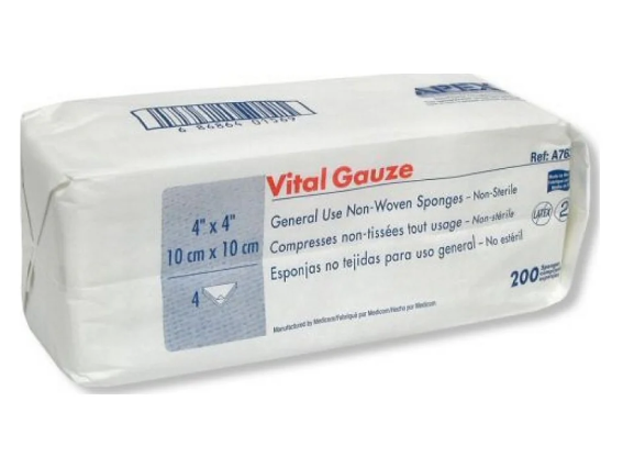 [5A7634] VitalGauze  ® Nonwoven sponge no-steril  - 4 ply - 4"x 4" (200) 