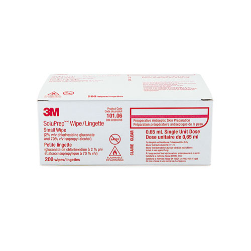 [410106] 3M® Solu-Prep Pads wipes 2% chlo./70% alc. (200 / emb.ind.)