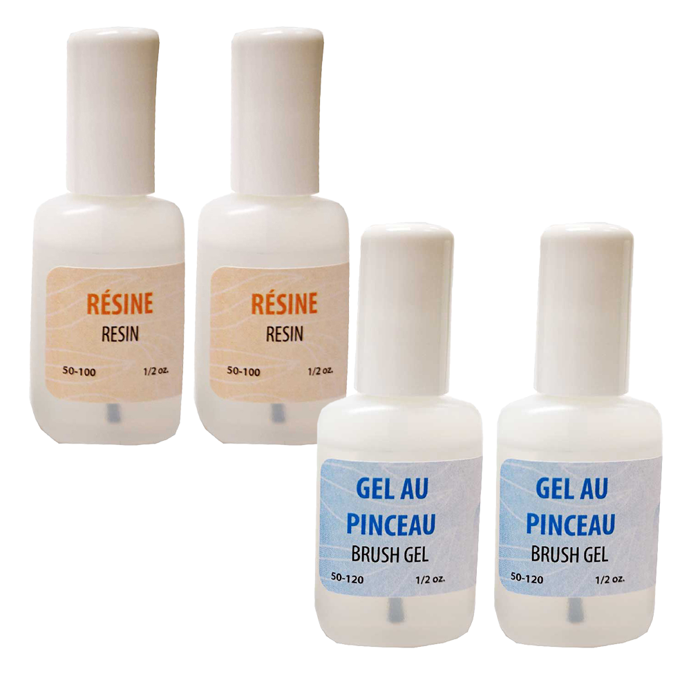 [50-160] Promo 2 Résines au pinceau 1/2 oz & 2 Gels au pinceau 1/2 oz