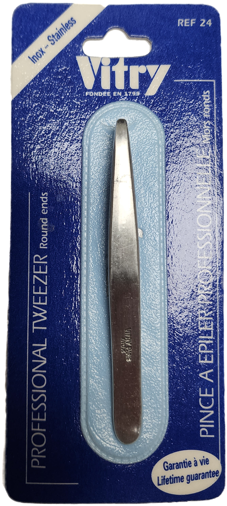 [624] VITRY® Professional Tweezer - Round ends - Stainless