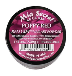 [PL400-RG3] MIA SECRET® Red Gift Nail Powder - Poppy Red 1/4 oz