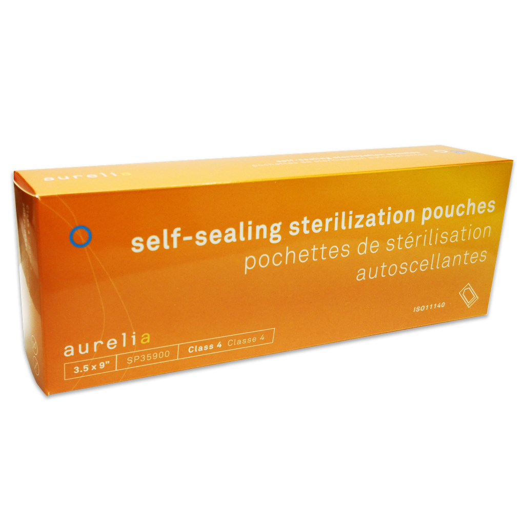 [5SP35900] AURELIA® Self-sealing sterilization pouches - 3½'' x 9'' (200) Blue